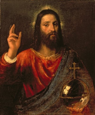 Christus de Verlosser, ca.1570 door Tiziano Vecelli